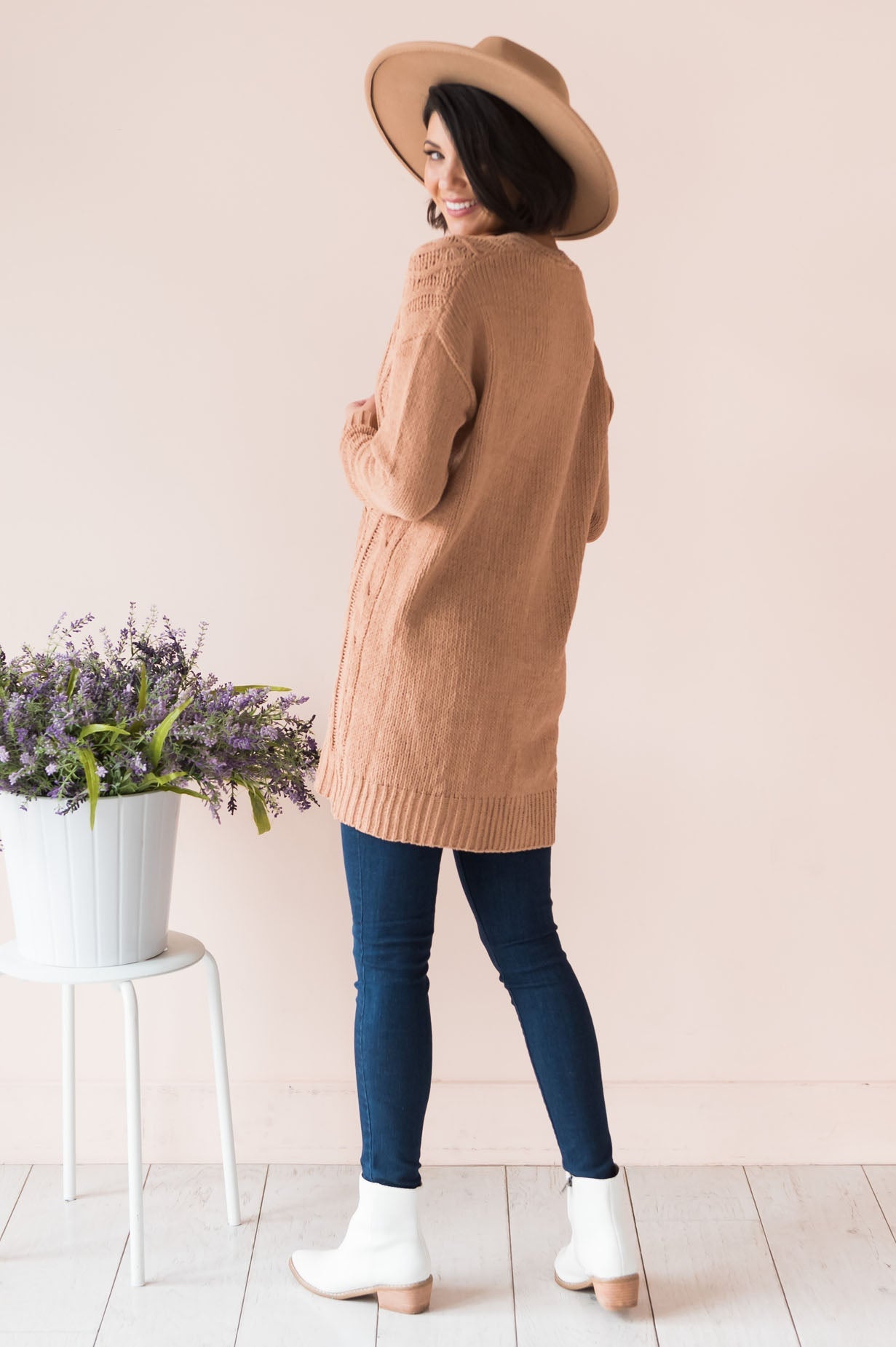 Warms My Heart Modest Chenille Cardigan