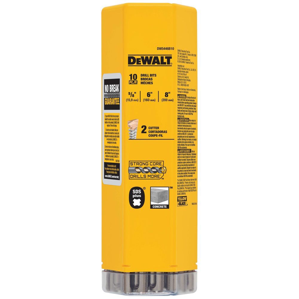 DEWALT 5/8 in x 6 in x 8 in Rock Carbide SDS Plus Hammer Bit DW5446B10 from DEWALT