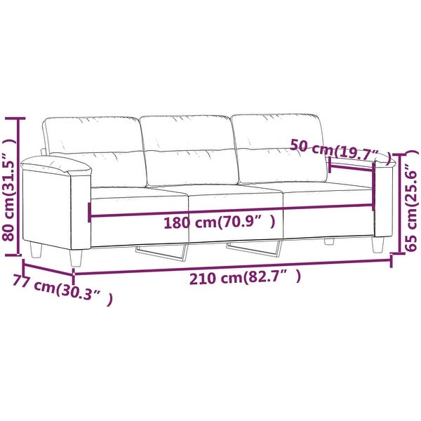 3-Seater Sofa Light Gray 70.9