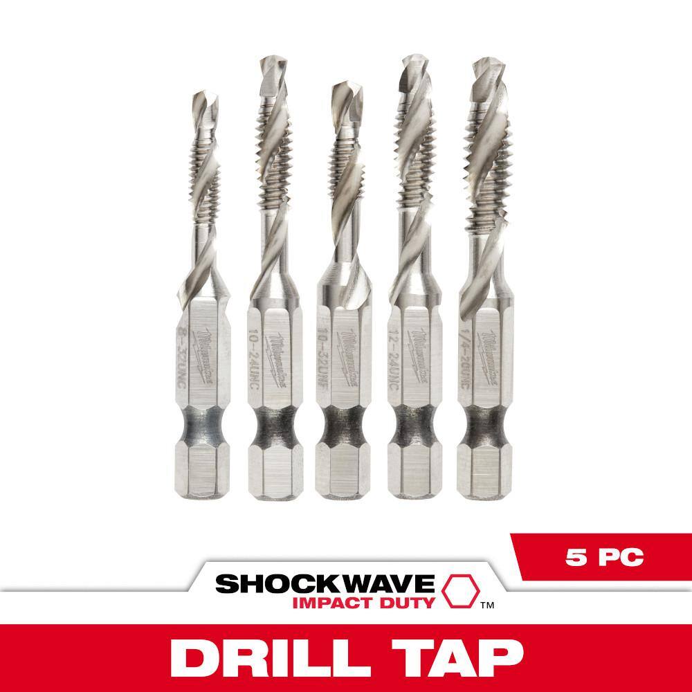 MW SHOCKWAVE SAE Steel Drill Tap Set (5-Piece) 48-89-4874