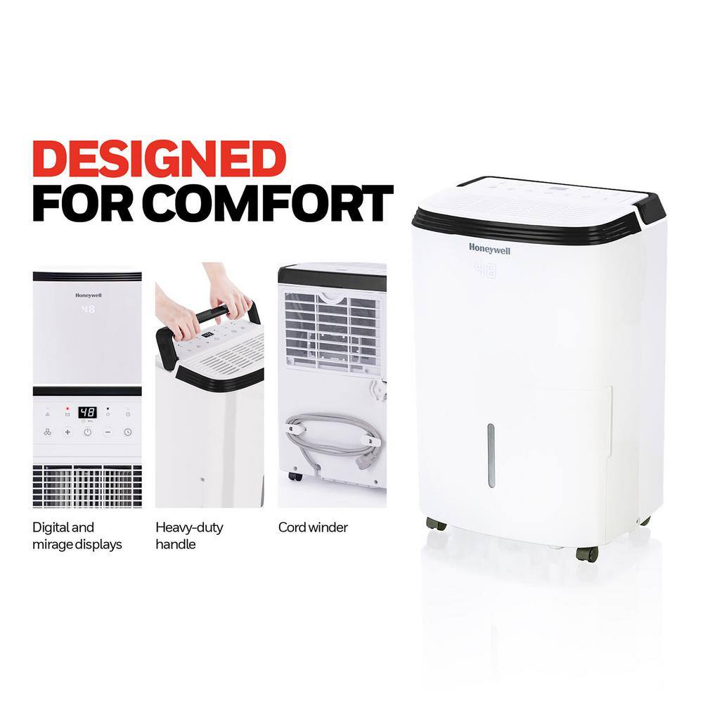 Honeywell 50 pt. Up to 4000 sq.ft. Energy Star Dehumidifier in. White with Washable Filter TP70WKNR