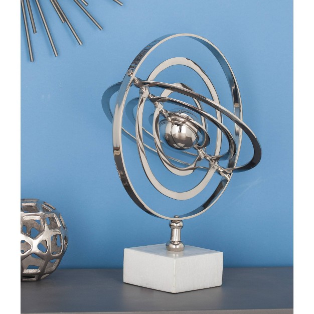 X 12 quot Traditional Silver And Black Armillary Sphere Silver Olivia amp May