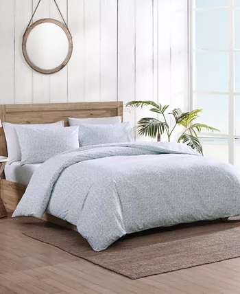 Tommy Bahama Home Koya Bay Cotton 3 Piece Duvet Cover Set， Full Queen