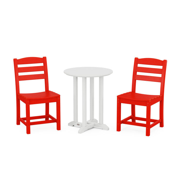 Polywood La Casa Café Side Chair 3-Piece Round Dining Set PWS1300-1