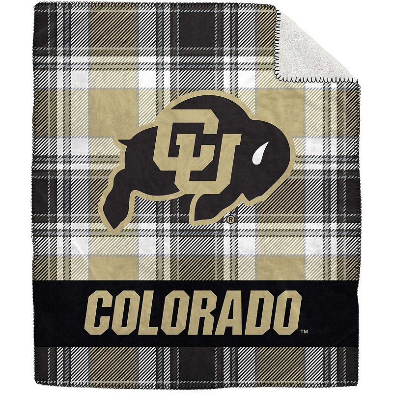 Pegasus Colorado Buffaloes 50 x 60 Plaid Flannel Sherpa Plush Blanket