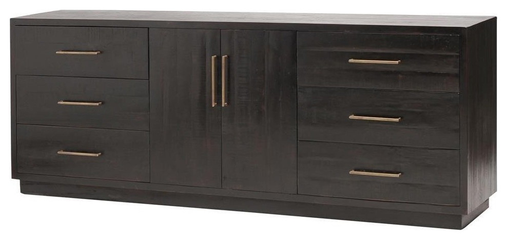 Calera Large Media Console  Burnished Black   Transitional   Media Cabinets   by Virgil Stanis Design  Houzz