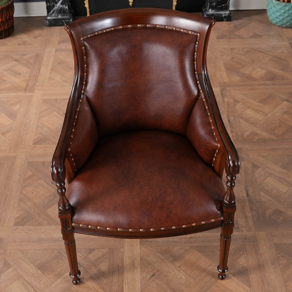 Leather Regency Chair  Fireside Chair   Traditional   Armchairs And Accent Chairs   by Niagara Furniture  Houzz