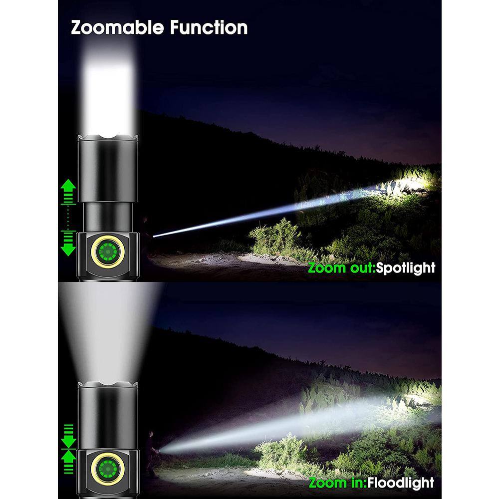 YANSUN Mini Tactical Flashlight 2000 LM Small LED Flashlight Rechargeable Adjustable Brightness H-BRTD003USB-2