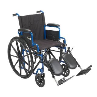 Drive Medical 18 in. Blue Streak Wheelchair with Flip Back Desk Arms and Elevating Leg Rests bls18fbd-elr