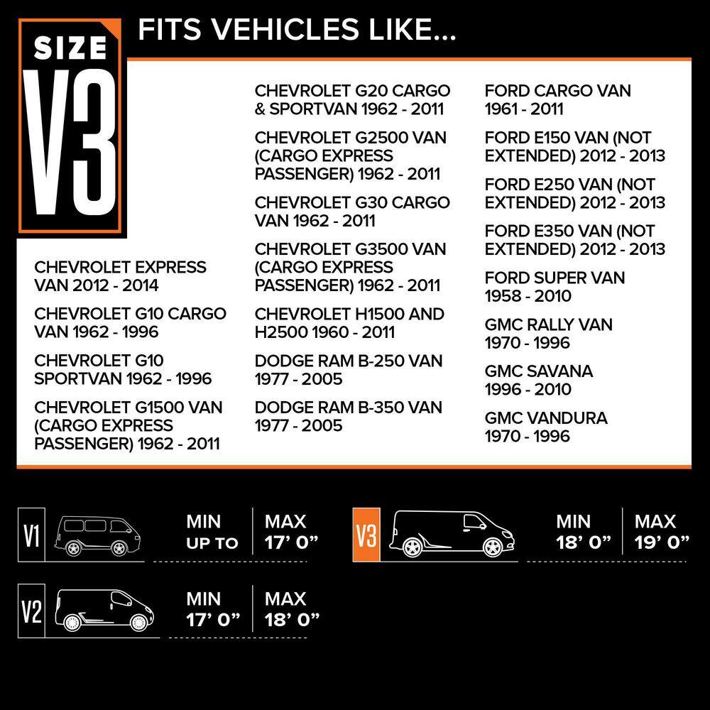 Budge Protector V 235 in. x 72 in. x 78 in. Size V3 Van Cover 5LVF3