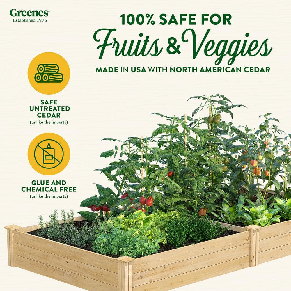 Greenes Fence 4 ft. x 8 ft. x 10.5 in. Original Cedar Raised Garden Bed RC6T21B