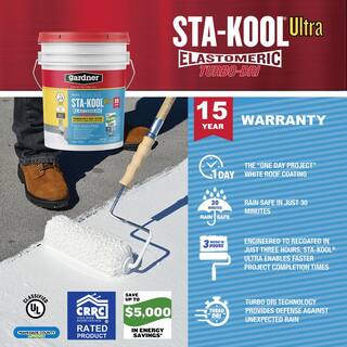 Gardner 5 Gal. Sta-Kool Premium Turbo-Dri White Roof Coating SK-8015