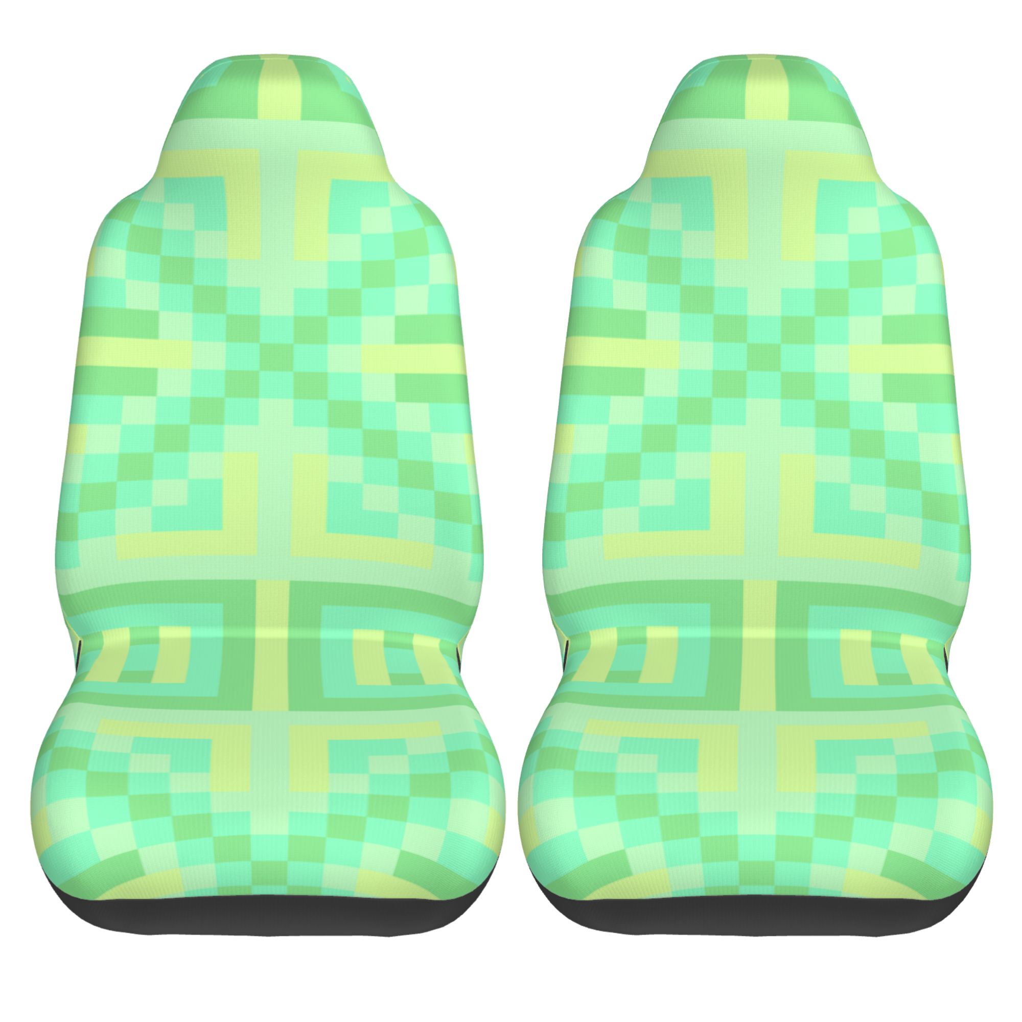 ZICANCN Car Seat Cover Green Geometric Pattern Car Front Seat Covers Protectors ， Automotive Seat Covers for Cars Trucks Suv