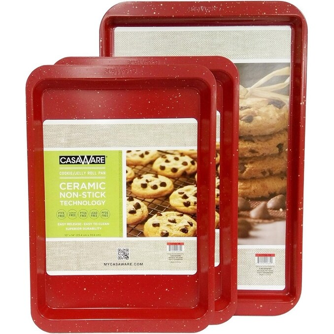 casaWare 3pc Multi Size Cookie Sheet/Jelly Roll Pan Set