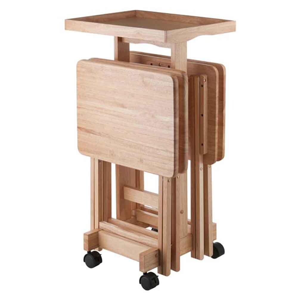 6 PC Snack Table Set Natural