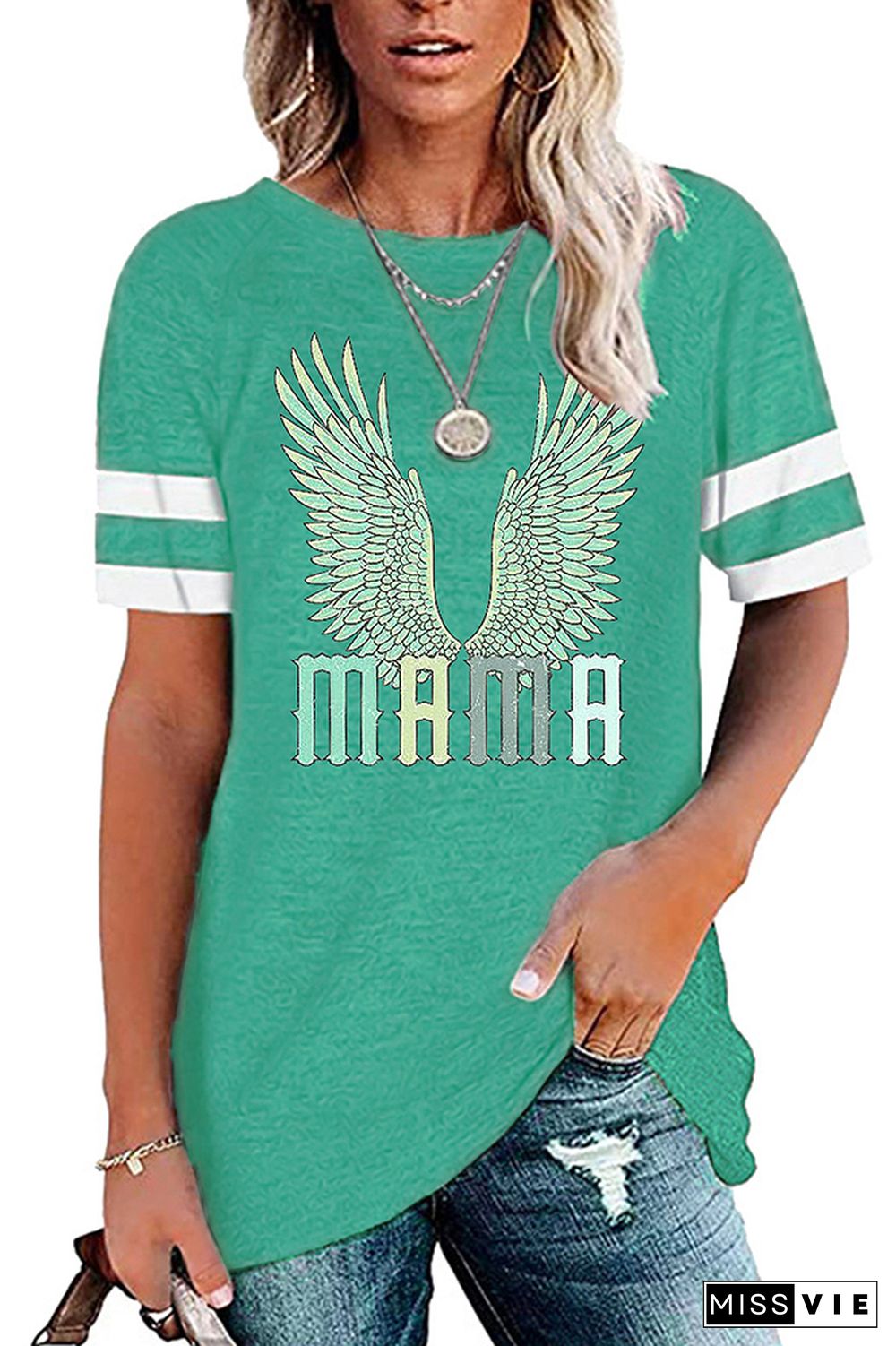 MAMA Wings Printed Graphic Tees for Women Wholesale