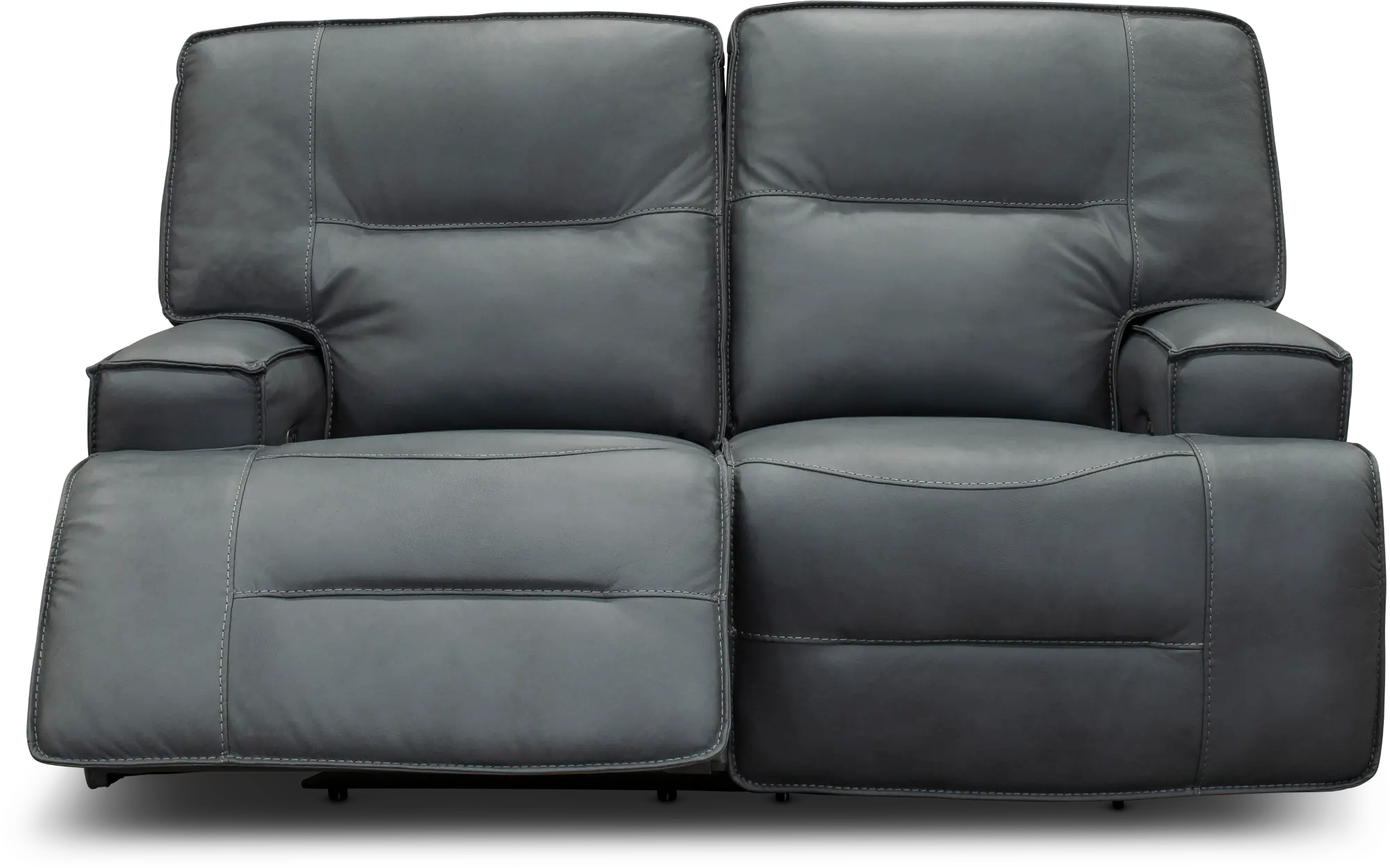 Rockies Gray Leather-Match Power Reclining Loveseat