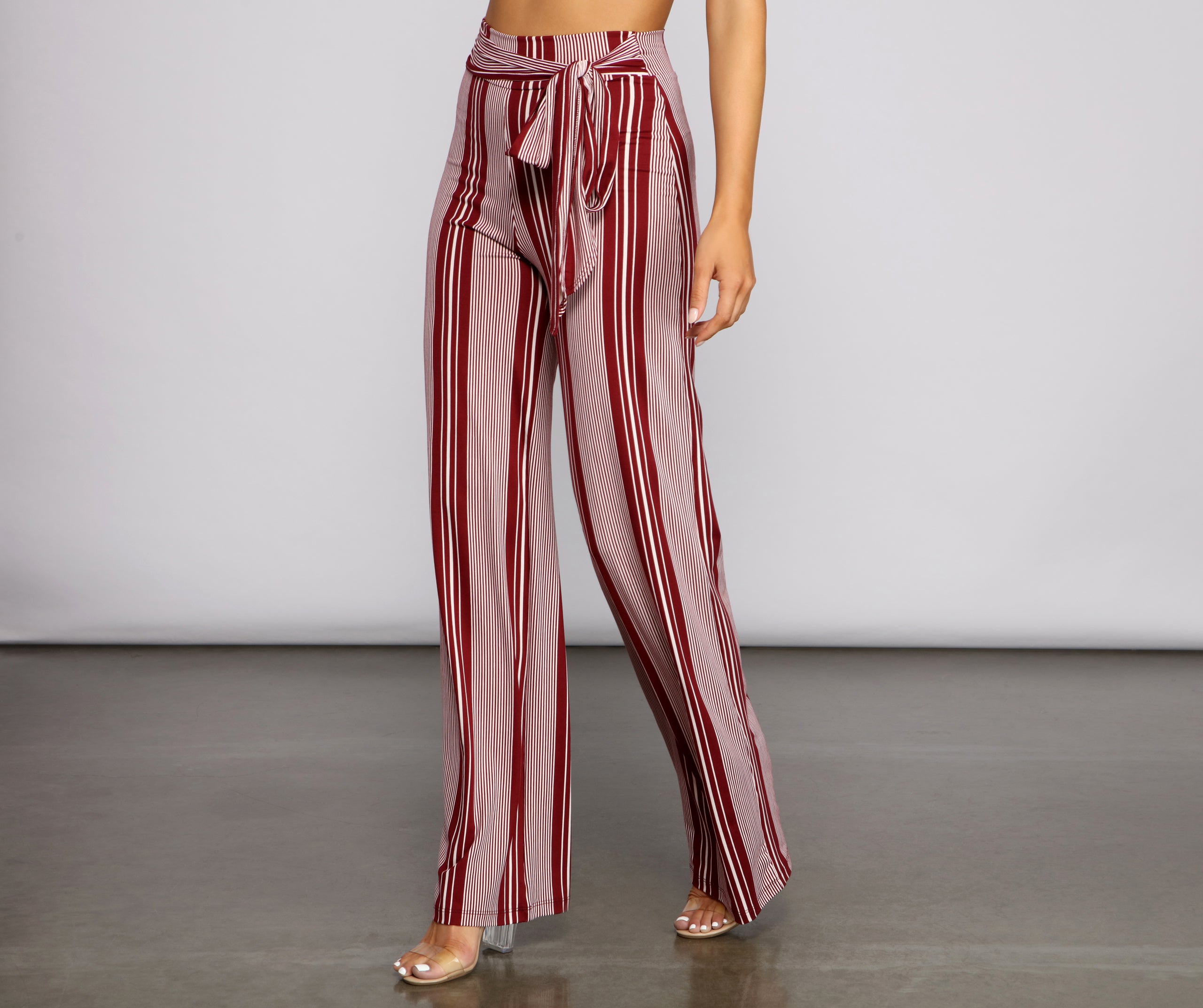 Sassy Striped Wide-Leg Pants