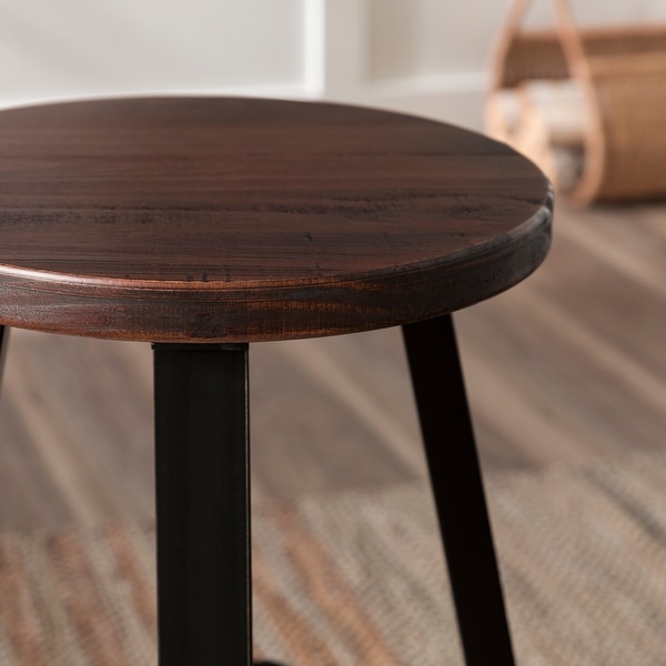 Middlebrook Round 24-inch Distressed Solid Wood Counter Stool