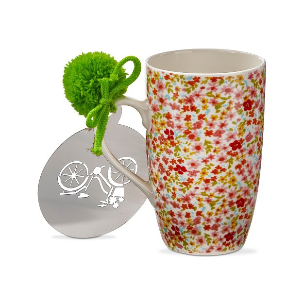 Tagltd Fleurette Mug amp Stencil Set 18 Oz