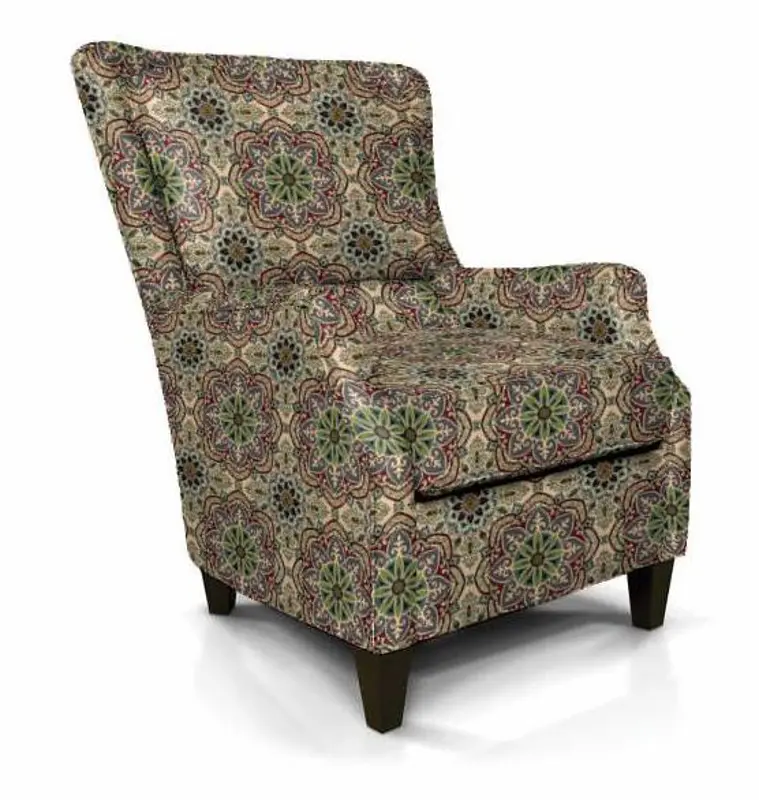 Loren Red and Green Wing Chair