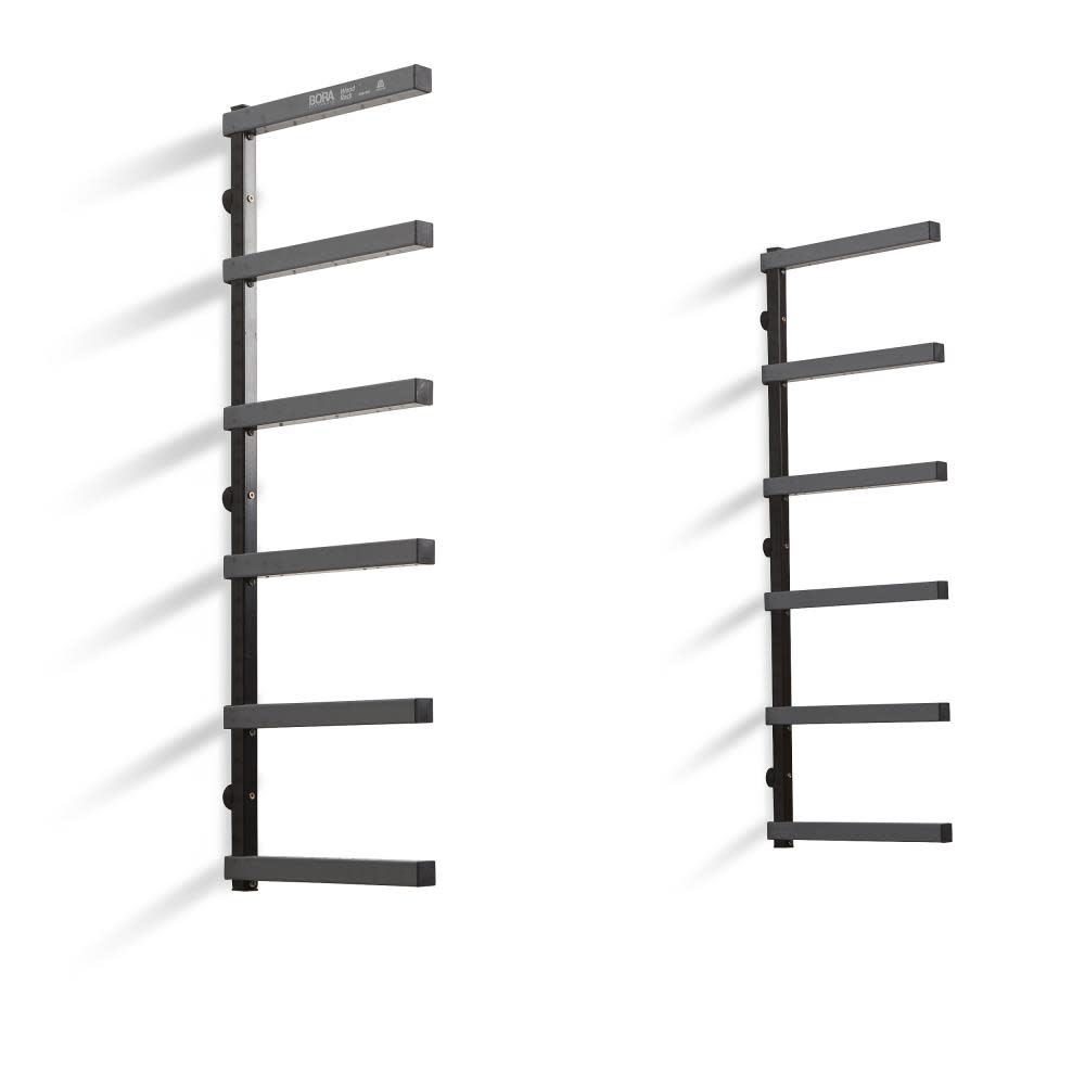 Bora Wood Rack 6 Tier Wall Mounted Gray/Black ;