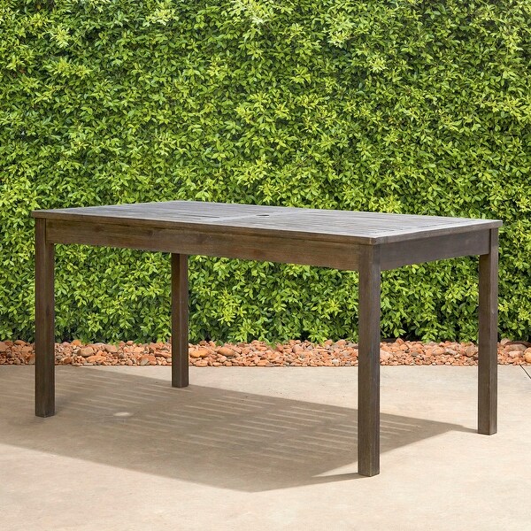 Greywashed Rectangular Farmhouse Wood Outdoor Dining Table