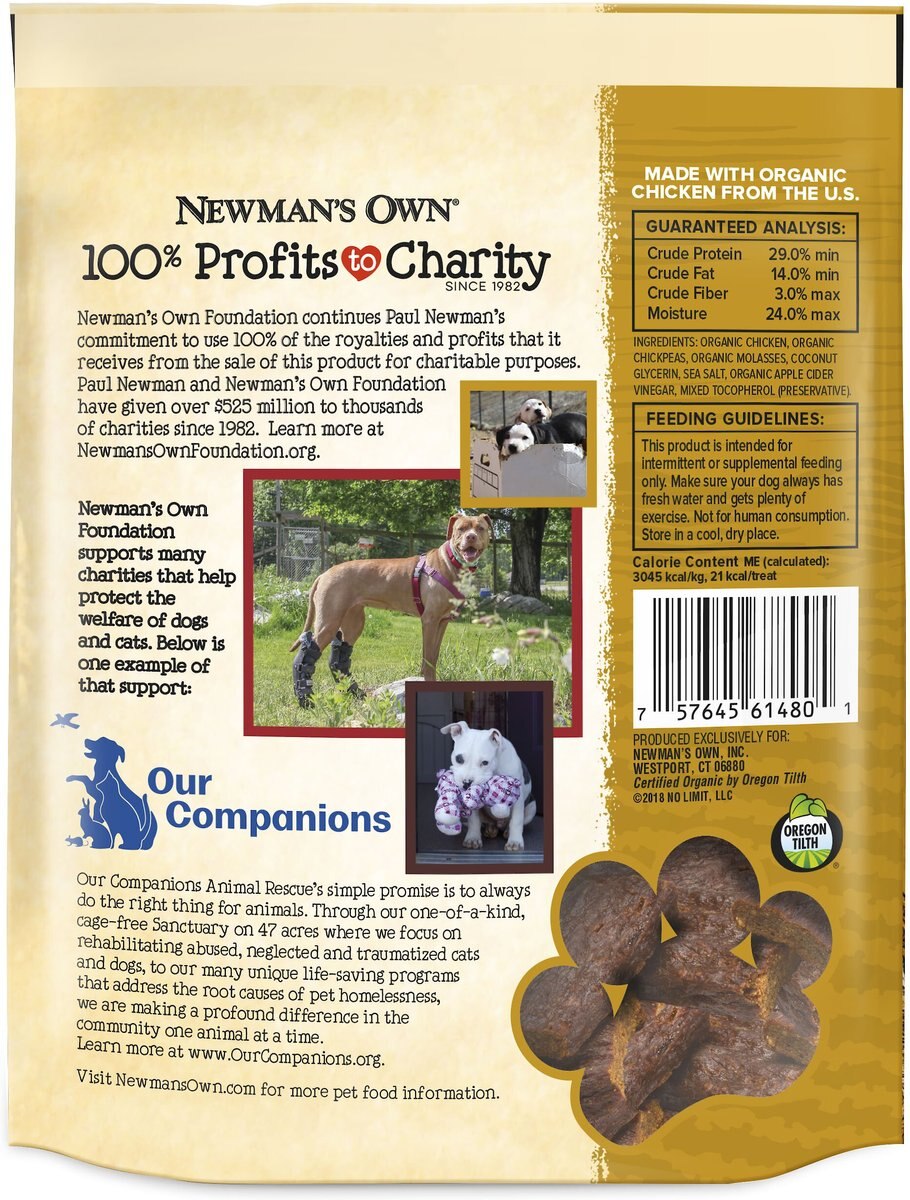 Newman's Own Organics Snack Bites Chicken Recipe Grain-Free Dog Treats