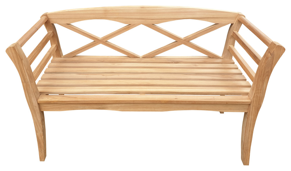 Teak Wood Montana Outdoor Patio Bench  4  x27  Transitional   Outdoor Benches   by Chic Teak  Houzz