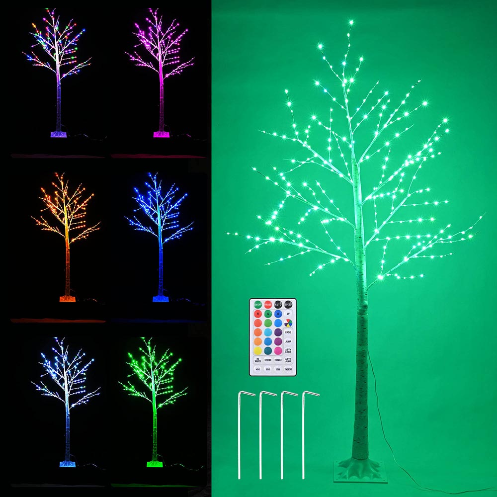 Yescom Lighted Twig Birch Tree Remote Control Christmas Decoration