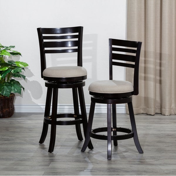 DTY Indoor Living Granby 4-Slat Back Swivel Stool