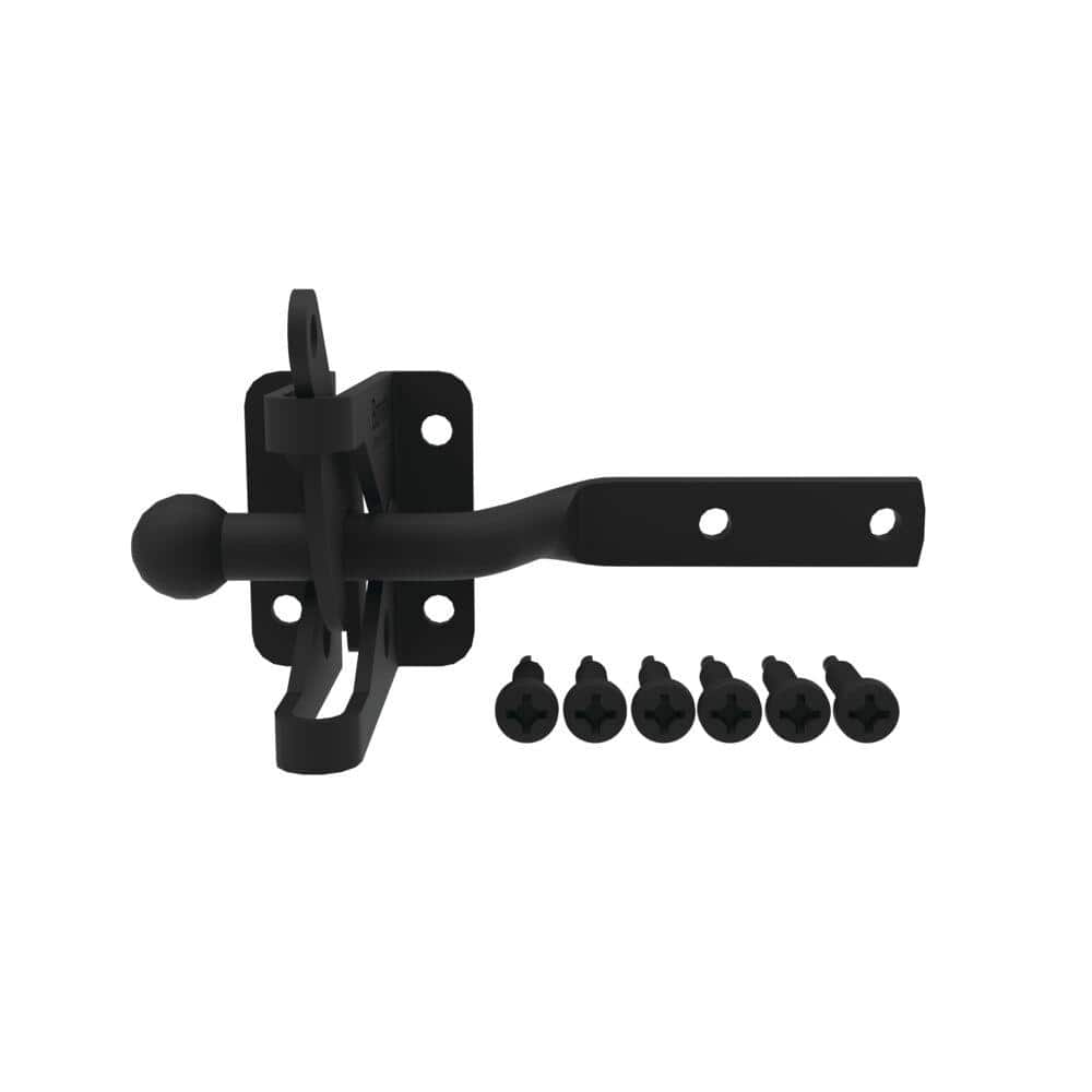 Barrette Outdoor Living 4.562 in. x 2.312 in. Steel Matte Black Gravity Latch 73028060