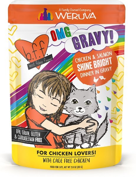 BFF OMG Shine Bright! Chicken and Salmon in Gravy Wet Cat Food Pouches