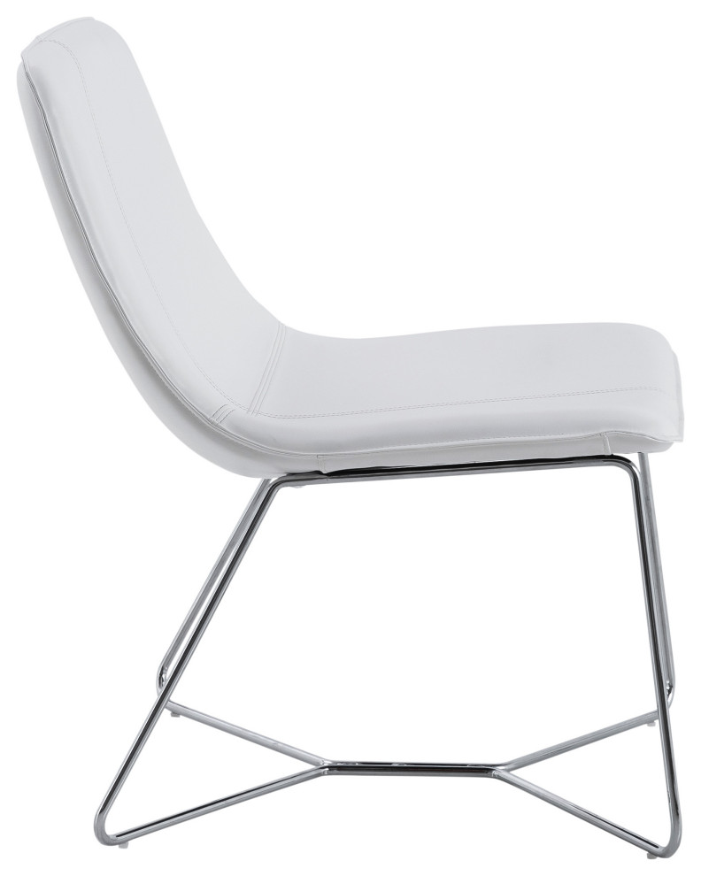 Grayson Accent Chair  Faux Leather With Chrome Base   Contemporary   Armchairs And Accent Chairs   by Office Star Products  Houzz