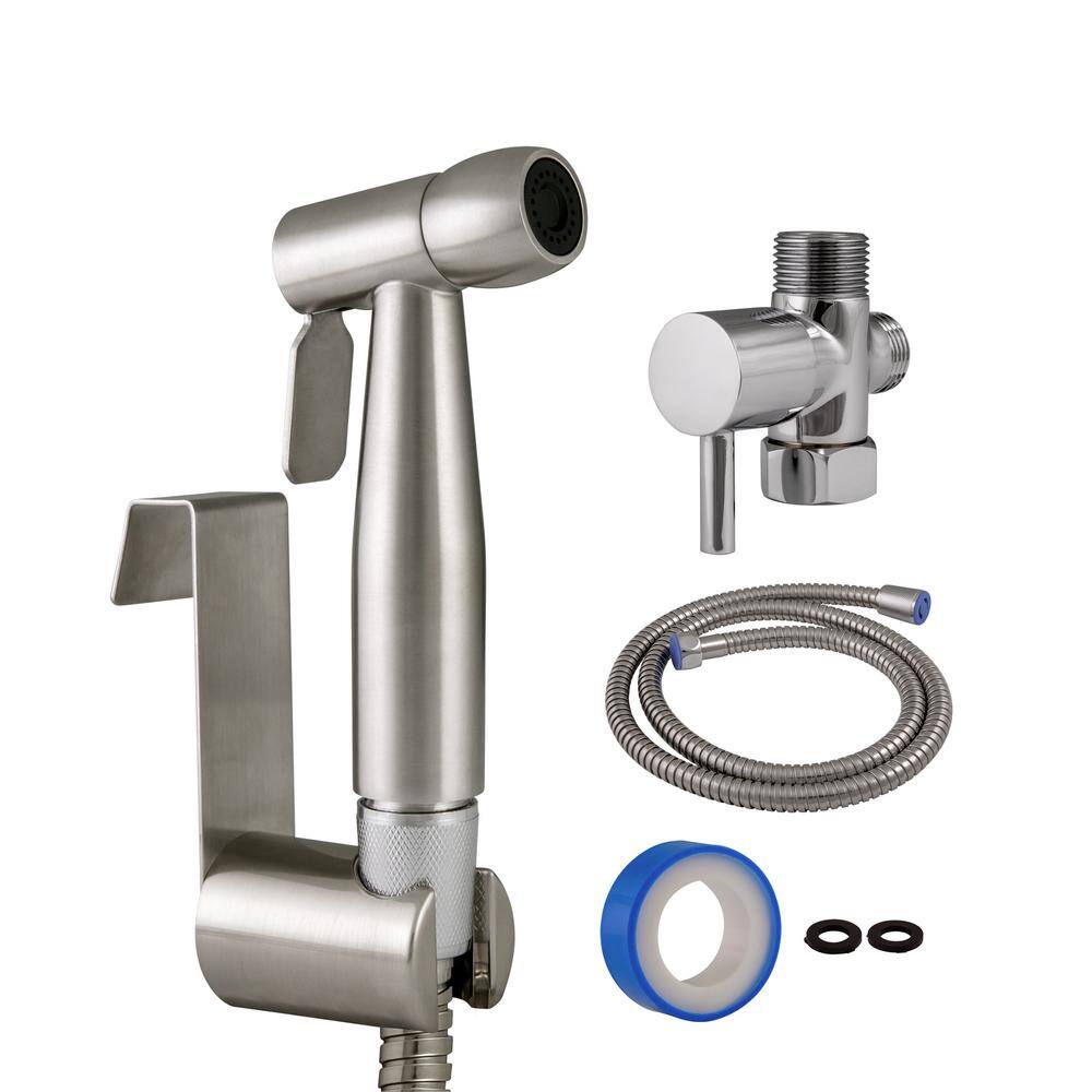 Design House Modern Single-Function Dual-Mount Handheld Non-Electric Bidet Sprayer in Stainless Steel 588913-SS