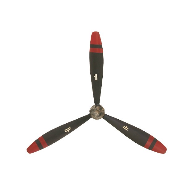 X 22 quot Metal Airplane Propeller 3 Blade Wall Decor With Aviation Detailing Black Olivia amp May