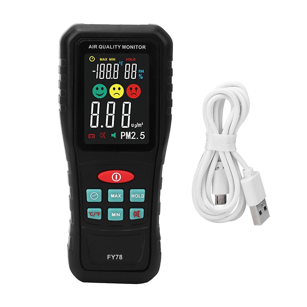 Mini Pm2.5 Air Quality Detector Handheld Portable Haze Particle Monitor Thermometer Hygrometer