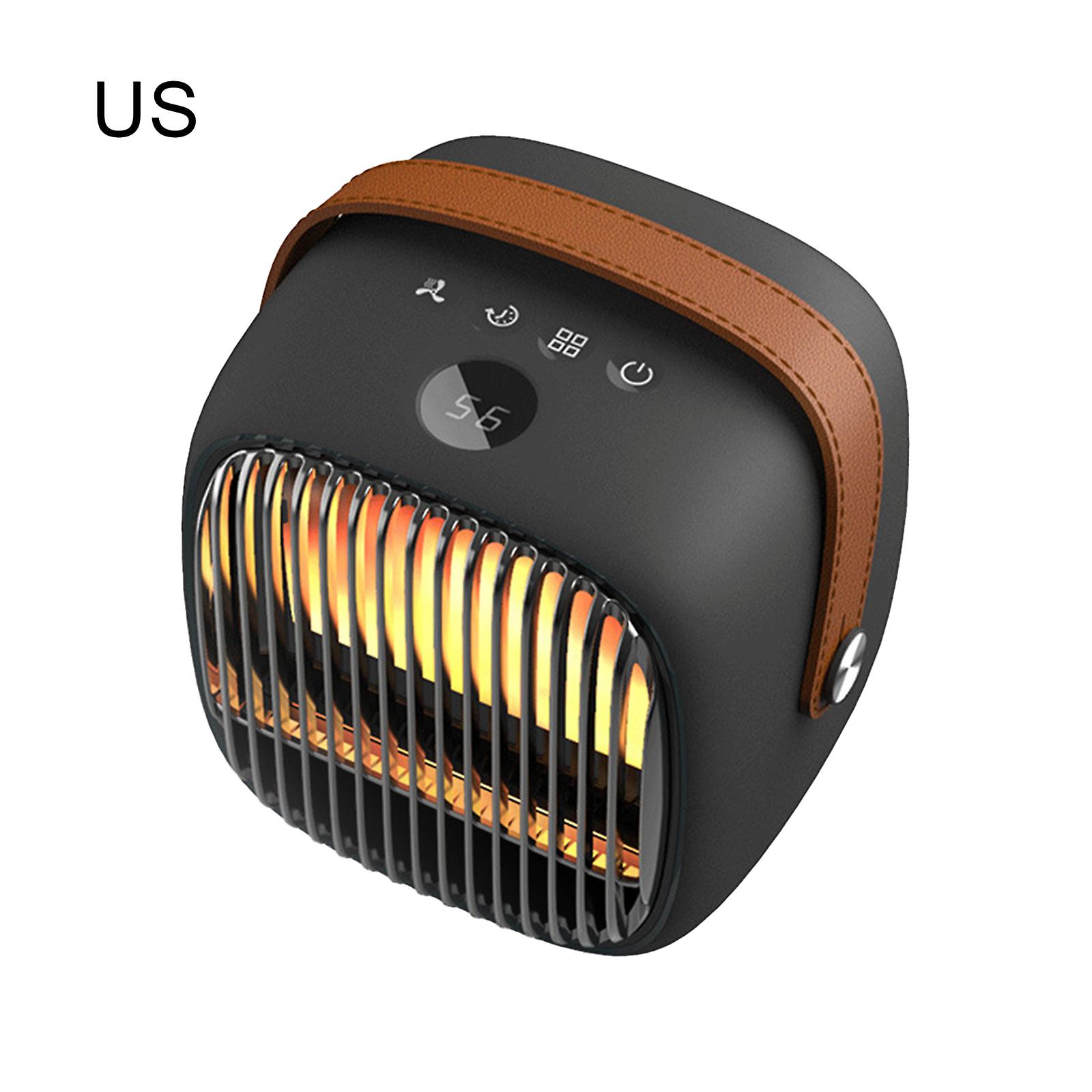 Portable Electric Space Heater Desktop Retro Heater With Low Noise And Simulated Flame