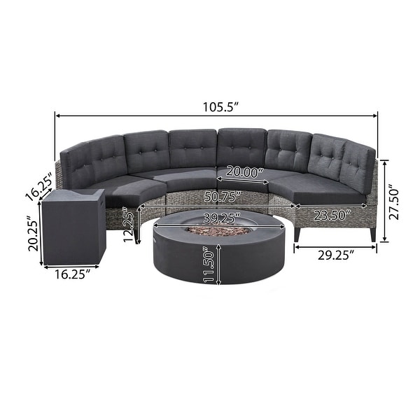 Navagio 6piece Wicker Half Round Sofa Set by Christopher Knight Home