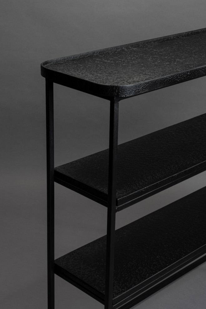 Black Console Table with Shelves  Dutchbone Winston   Industrial   Console Tables   by Oroa   Distinctive Furniture  Houzz