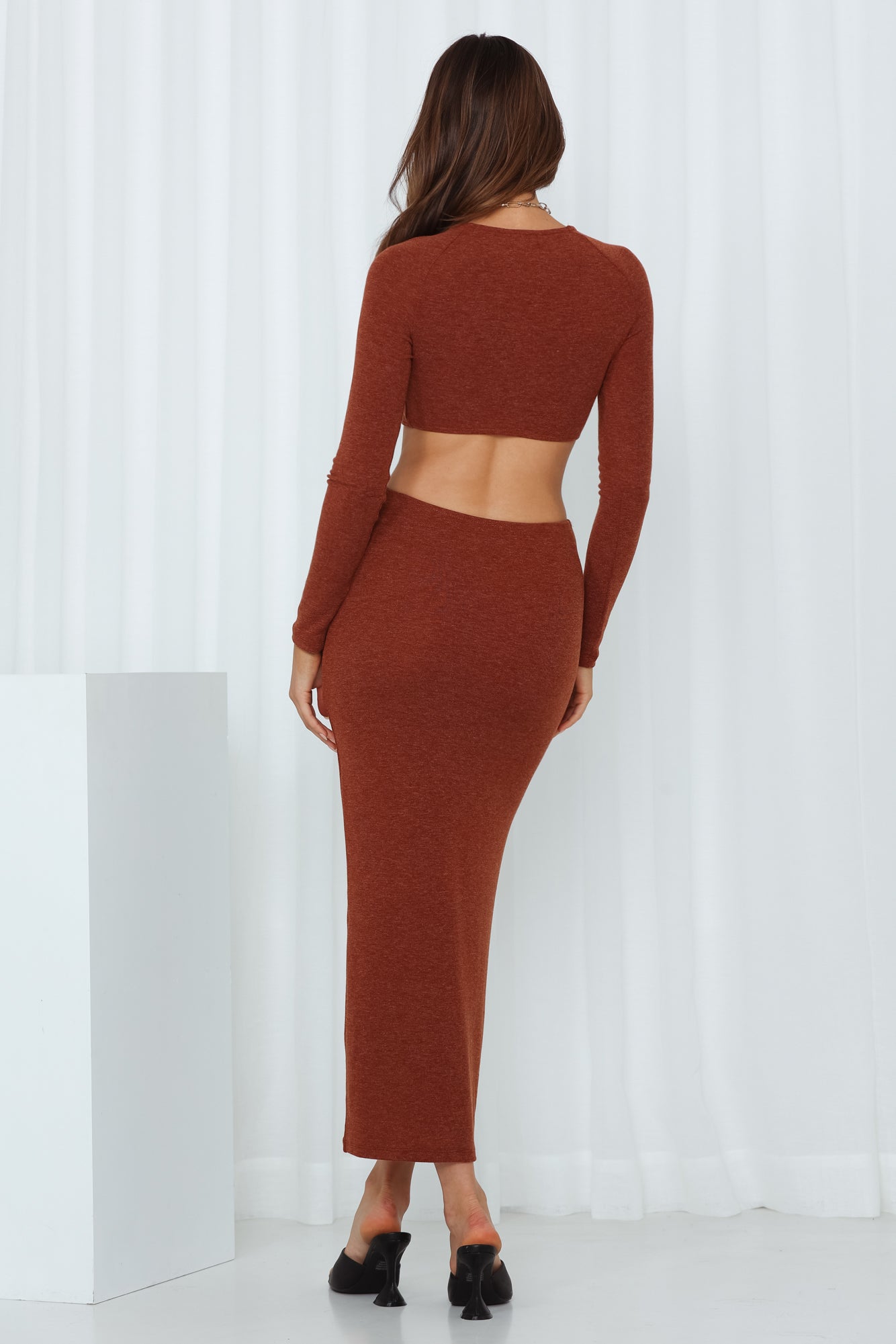 Knotted Hourglass Maxi Dress Brown