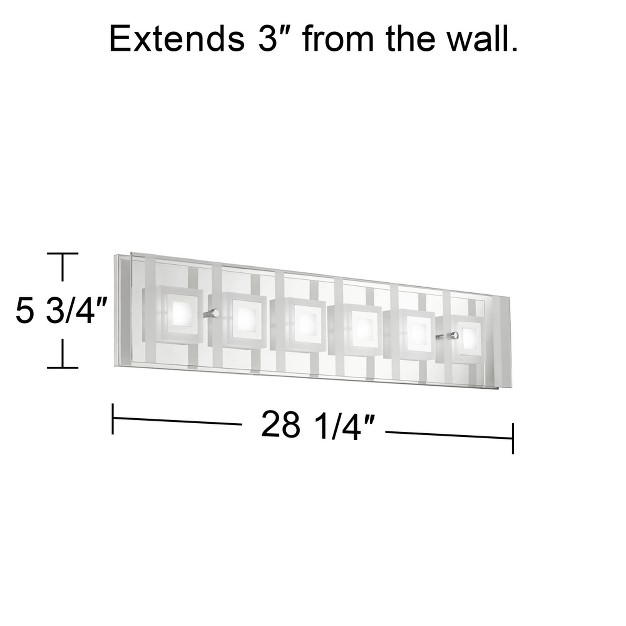 6 light Led Fixture Rectangular Glass For Bedroom Bathroom Vanity Living Room Home