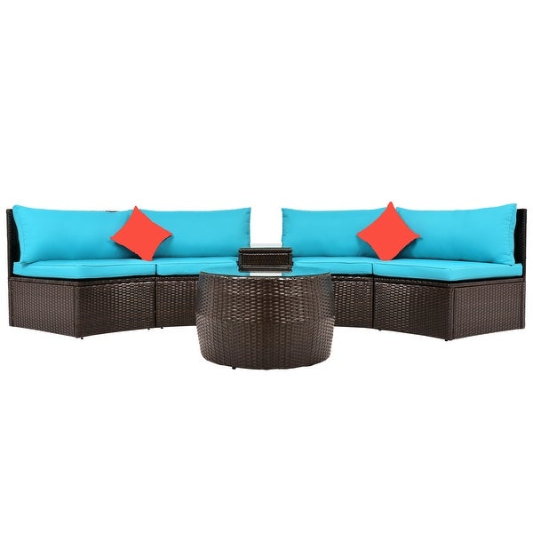 4-Piece Patio Furniture Sets with Two Pillows - Overstock - 37052324