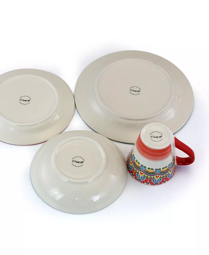 Elama Zen Mozaik 16 Piece Luxurious Stoneware Dinnerware Set