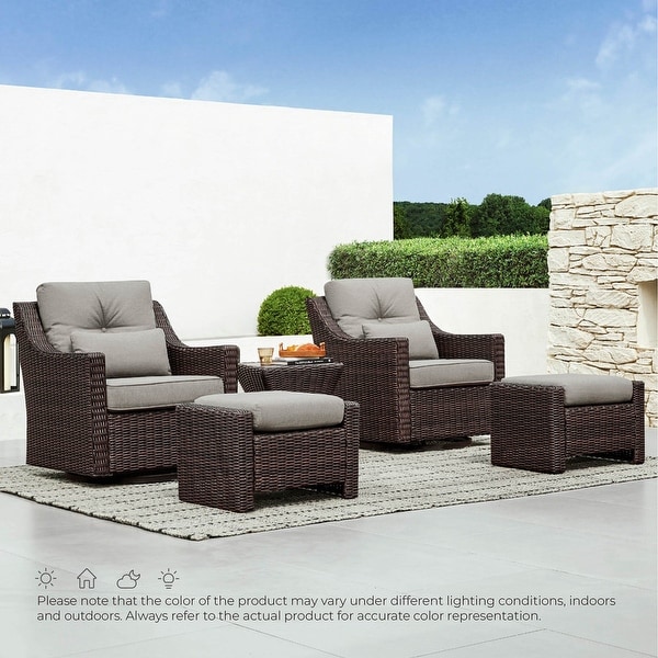 Murphy Outdoor Wicker Patio Furniture Swivel Glider Chair