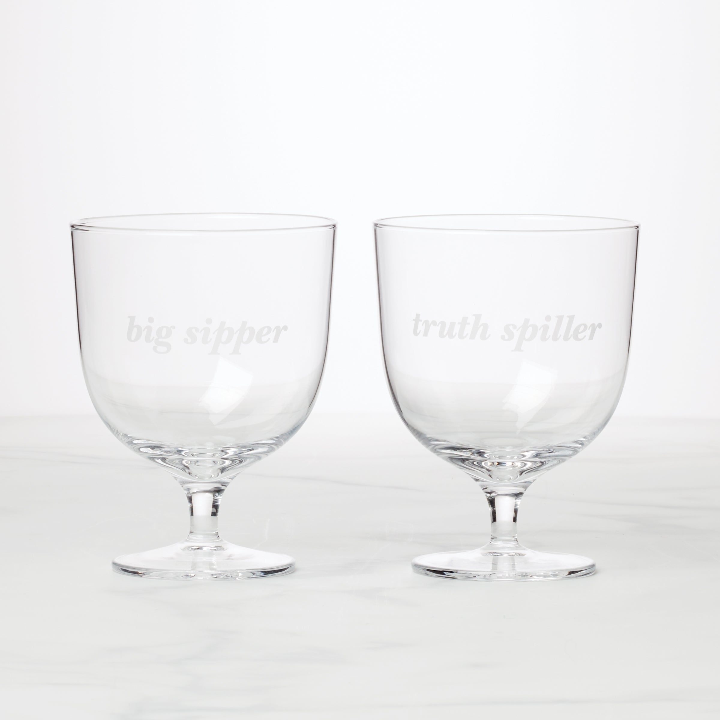 Truth Spiller & Big Sipper Short Glasses, Set of 2