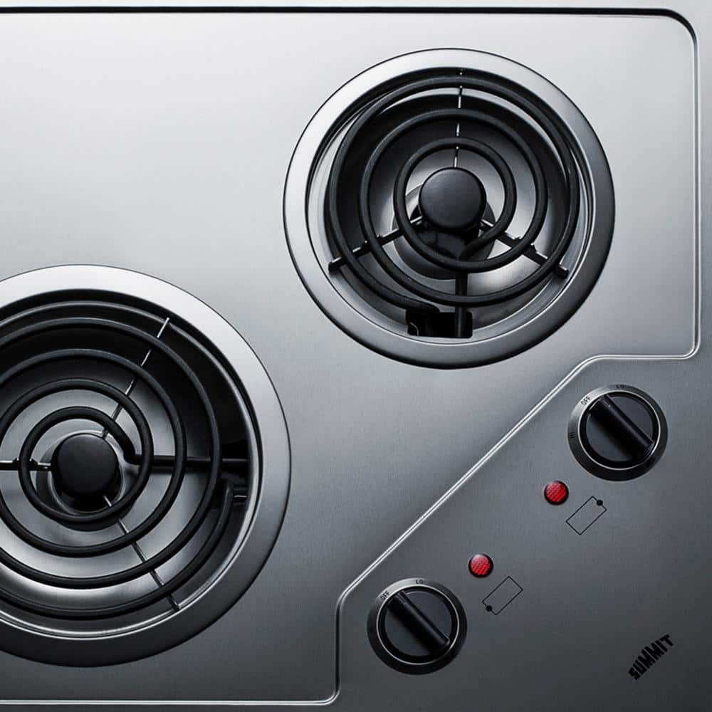 Summit Appliance 21 in 115Volt Coil Electric Cooktop in Stainless Steel with 2 Elements