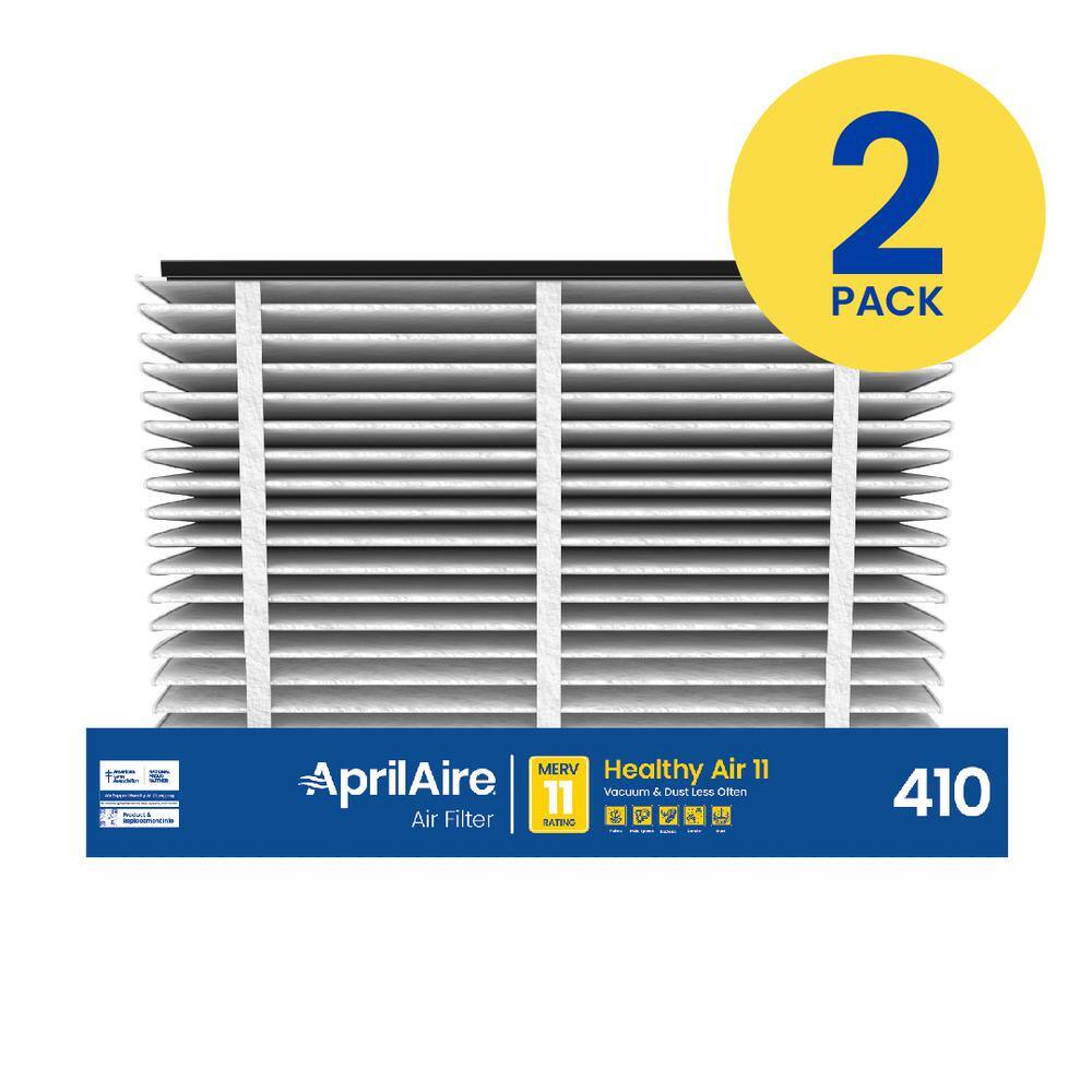 AprilAire 16x25x4 410 Air Cleaner Filter for Whole-House Air Purifier Models 14101610241024164400 MERV 11 (2-pack) 410 02