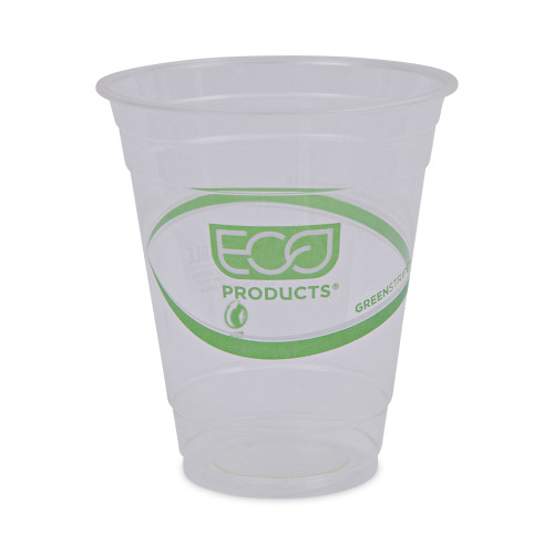 Eco-Products GreenStripe Renewable and Compostable Cold Cups， 12 oz， Clear， 50/Pack， 20 Packs/Carton (EPCC12GS)