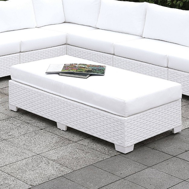 Alertis Patio Wicker Bench White Mibasics